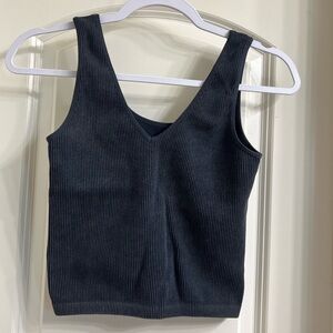 Women's Black Ribbed Tank Top